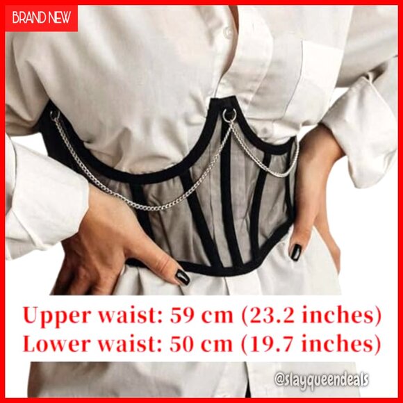 Steel Boned Mesh Waist Corset Belt for Women Gothic Punk Fashion main image 6
